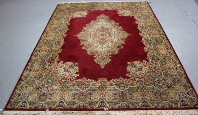 Appraisal: Vintage Roomsize Couristan Carpet Center medallion Kirman style carpet From