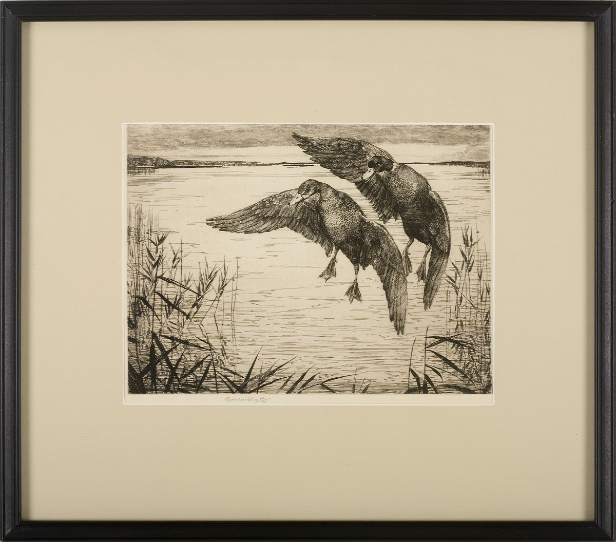 Appraisal: GEORGE MARPLES BRITISH - TWO ETCHINGS quot CANADA GEESE IN