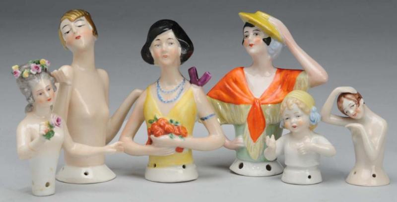 Appraisal: Lot of China Half Dolls Description Germany Ca s Deco