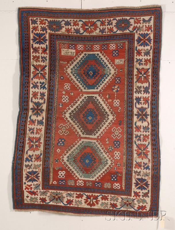 Appraisal: Kazak Rug Southwest Caucasus last quarter th century even wear