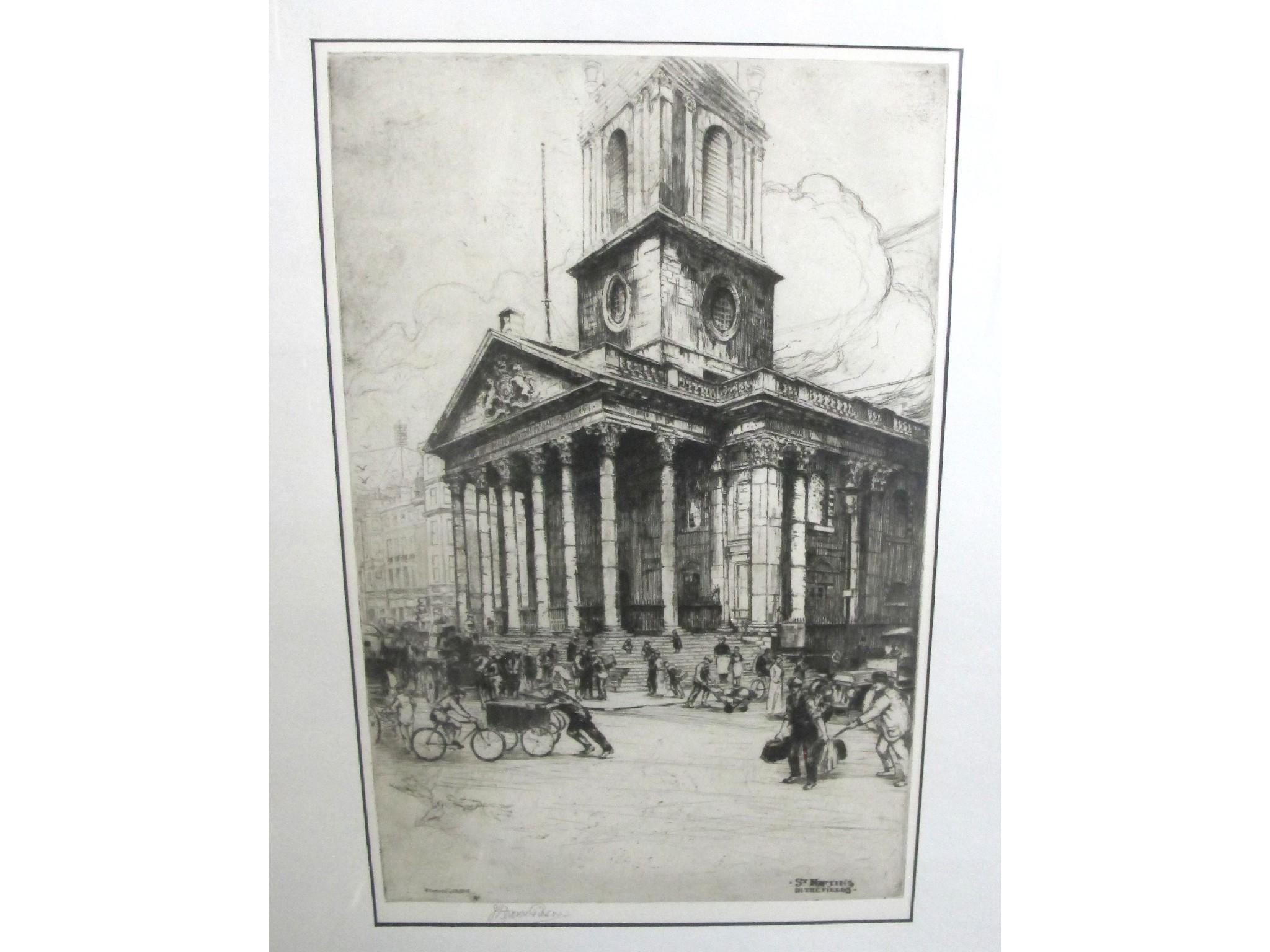 Appraisal: J BROWN GIBSON 'St Martins in the Fields' signed etching