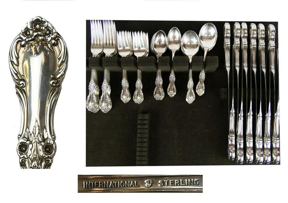 Appraisal: pc INTERNATIONAL WILD ROSE FLATWARE OZT A piece International American