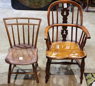 Appraisal: lot of American Windsor style stained wood child's chair lot