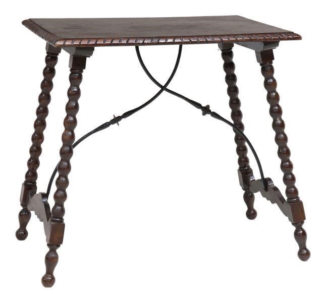 Appraisal: Spanish Baroque style side table late th c rectangular top