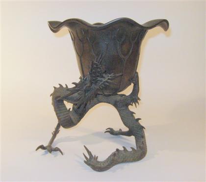 Appraisal: Japanese bronze 'lotus' jardiniere th century