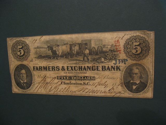 Appraisal: Charleston South Carolina Note scene with cotton farmers Farmers Exchange