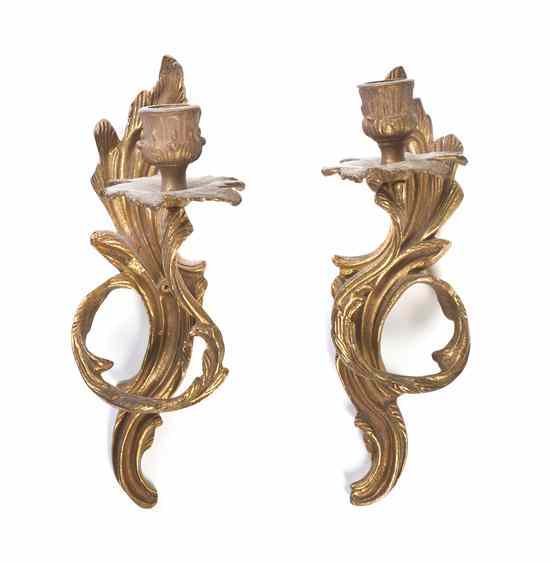 Appraisal: A Pair of Louis XVI Style Single-Light Sconces each having