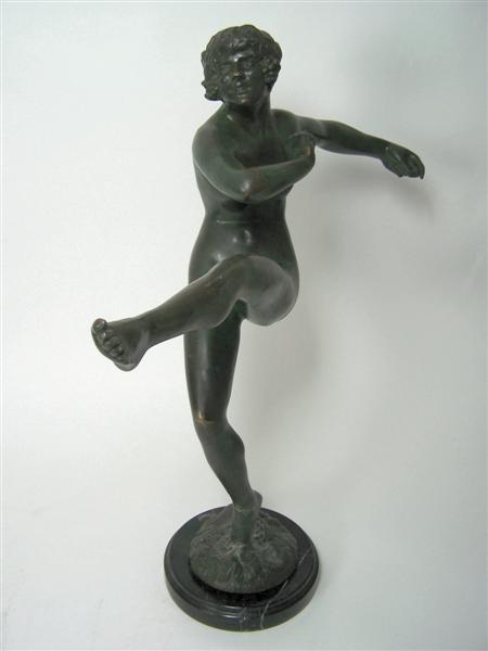 Appraisal: MAURICE GUIRARD-RIVIERE - DANCER CIRCA patinated spelter with marble plinth