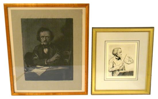 Appraisal: Samuel Johnson Woolf American - two framed pieces Edgar Allen