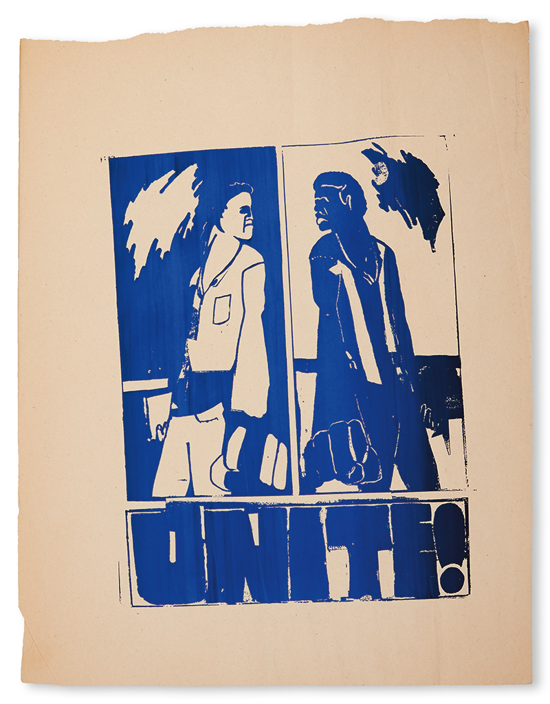 Appraisal: ART--CIVIL RIGHTS ANONYMOUS Unite Screenprint - x inches blue on