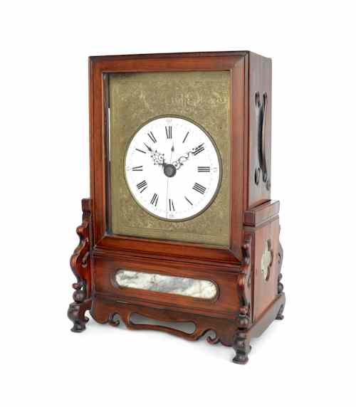 Appraisal: Chinese rosewood shelf clock ca h w