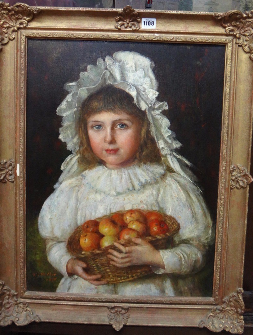 Appraisal: William Walker th century Young girl with a basket of