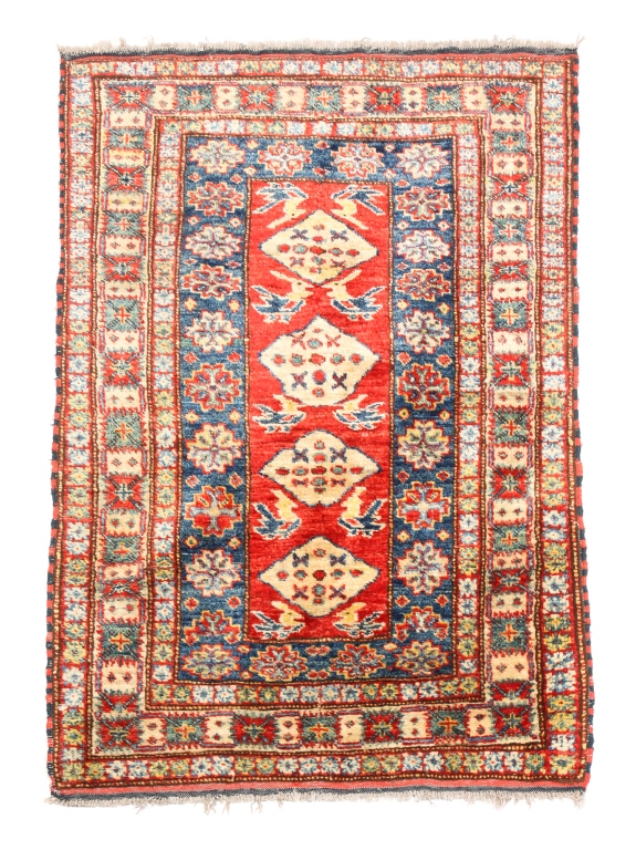 Appraisal: PAKISTAN KAZAK RUG Mid th century Multiple borders with red