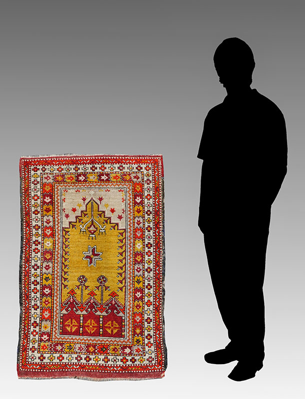 Appraisal: APPROX - YR OLD TURKISH HAND KNOTTED VILLAGE PRAYER RUG