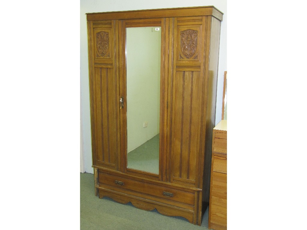 Appraisal: Mirror door wardrobe