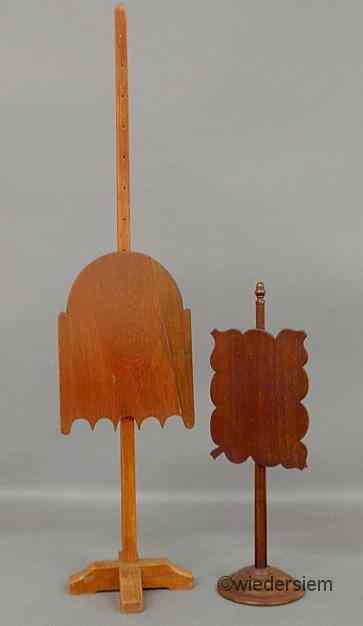 Appraisal: Two small mahogany adjustable fire screens early th c ''h