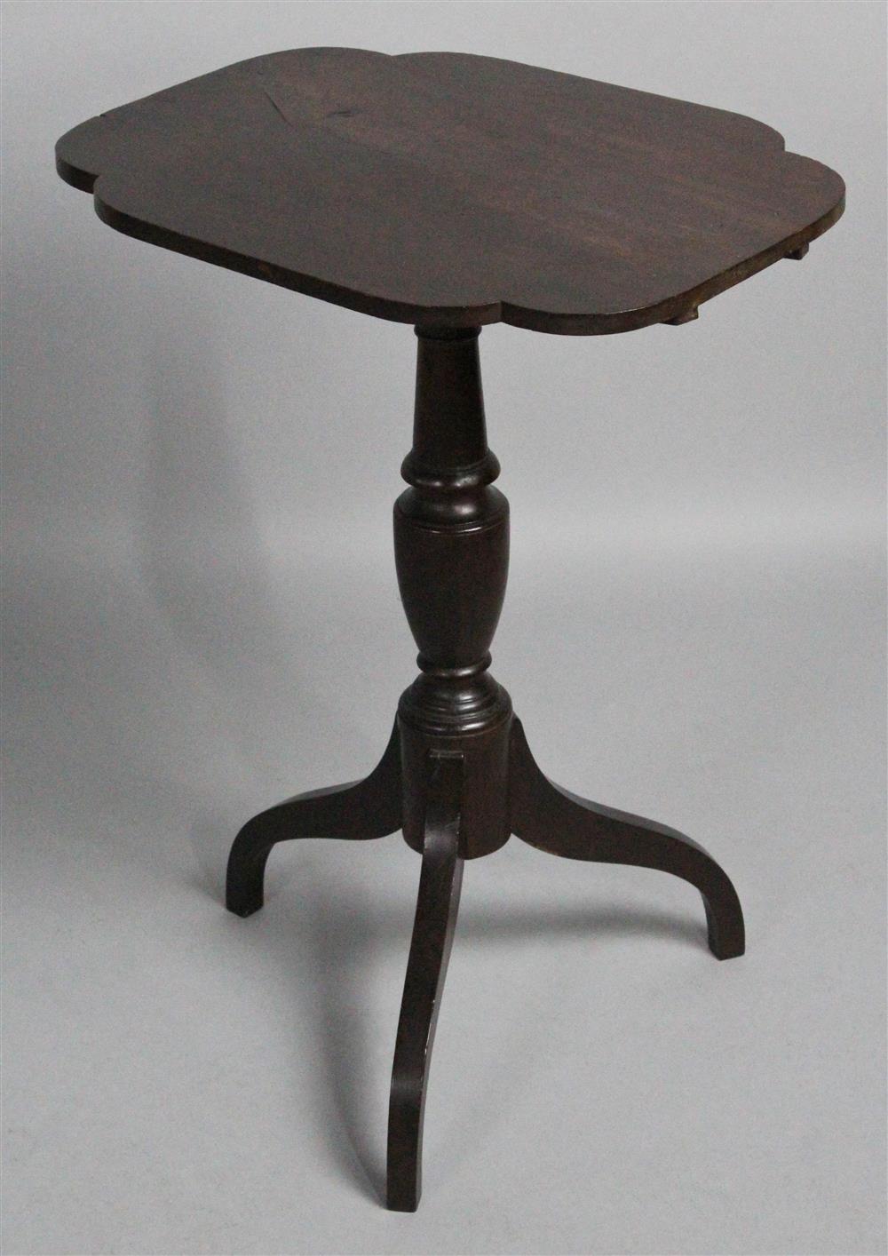 Appraisal: FEDERAL MAHOGANY TILT TOP CANDLESTAND WITH SHAPED RECTANGULAR TOP circa