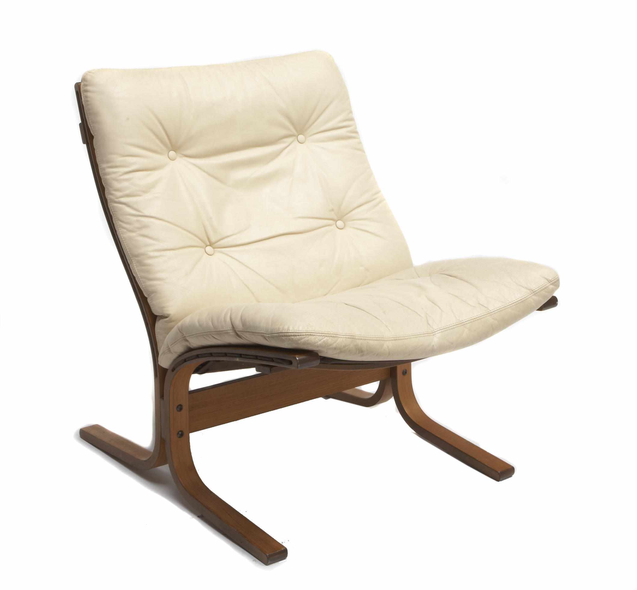 Appraisal: A Scandinavian leather and teak lounge chair height in width