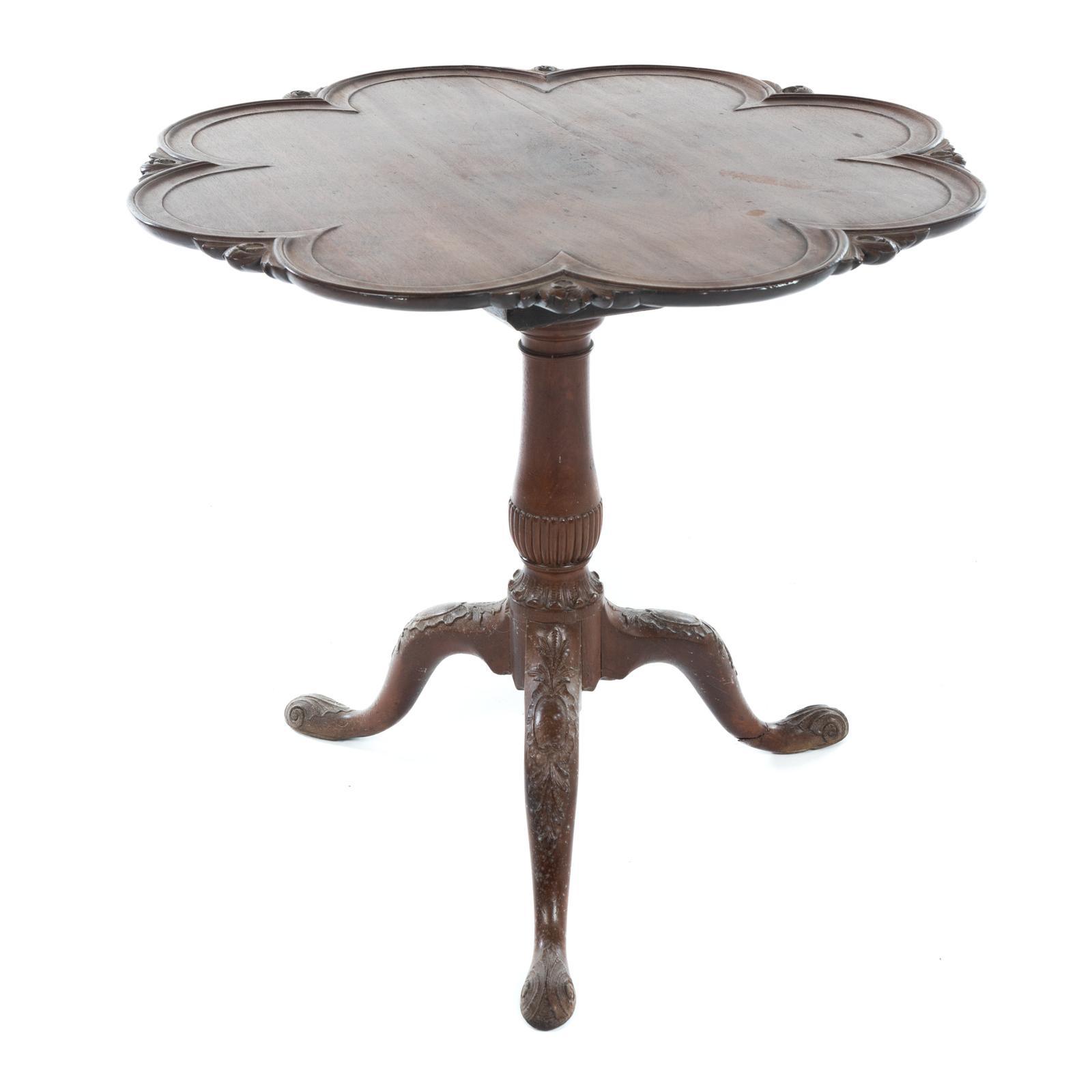 Appraisal: GEORGE III MAHOGANY TILT TOP TEA TABLE th quarter th