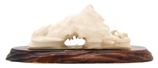 Appraisal: A Carved Ivory Scenic Diorama depicting a fisherman and polar