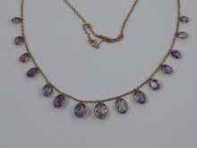 Appraisal: An amethyst necklace set in carat gold approx cm long