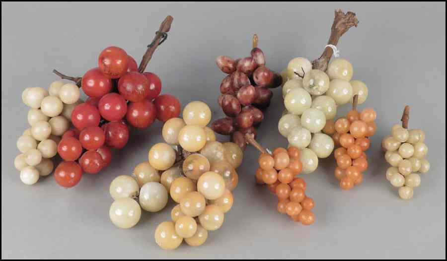 Appraisal: GROUP OF STONE FRUIT GRAPE CLUSTERS '' long Condition No