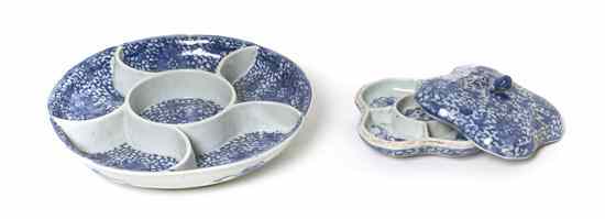 Appraisal: Two Chinese Blue and White Porcelain Articles comprising a circular