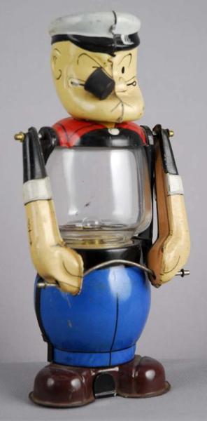 Appraisal: Linemar Popeye Lantern Toy Description Original pipe Rust in battery