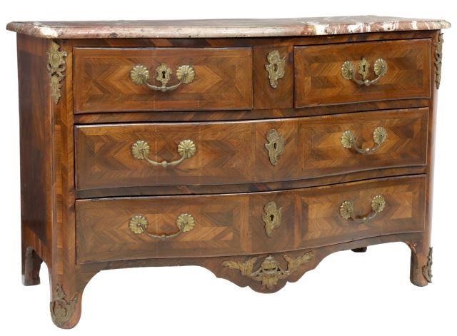 Appraisal: French Louis XIV style serpentine-front commode th c having shaped