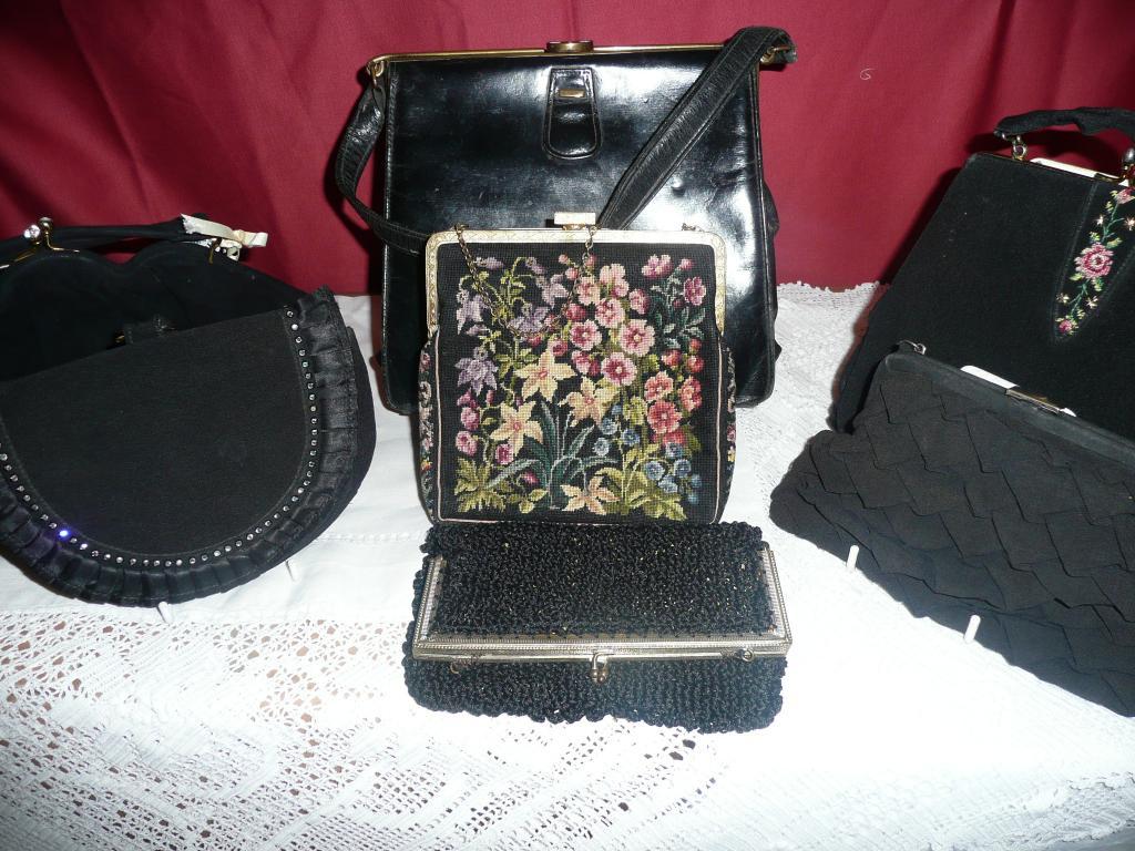 Appraisal: Seven vintage ladies handbags in various styles - some embroidered