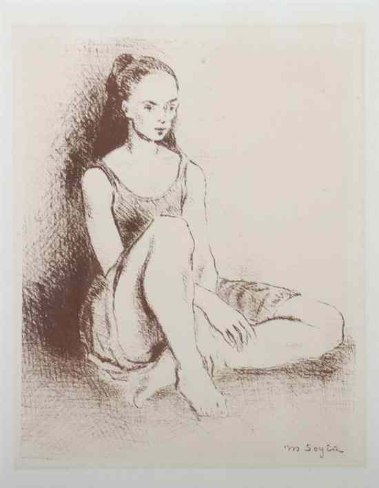 Appraisal: AFTER MOSES SOYER American th century BALLET DANCER color lithograph