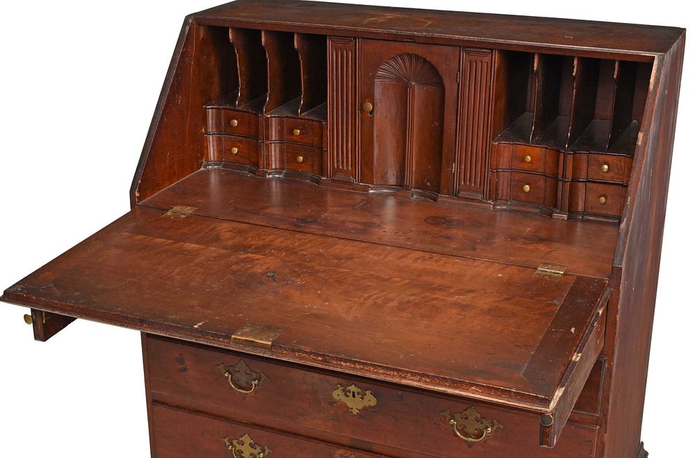 Appraisal: American Chippendale Walnut Slant Front Desk Pennsylvania or possibly Southern