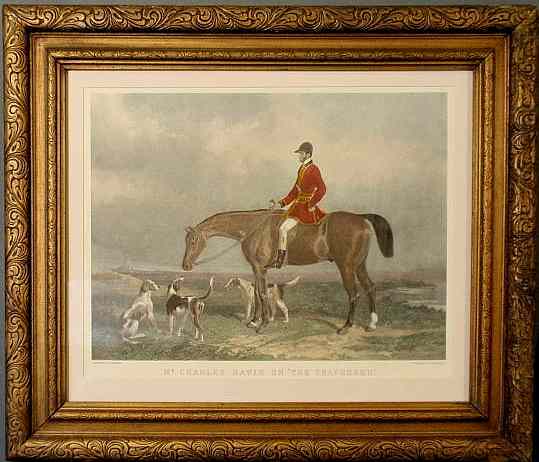 Appraisal: Framed equine print Mr Charles Davis on The Traverser x