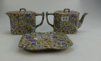 Appraisal: Wades Chintz patterned teapot and coffee pot together with matching