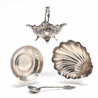 Appraisal: Group of Continental Silver Novelties including a souvenir spoon a