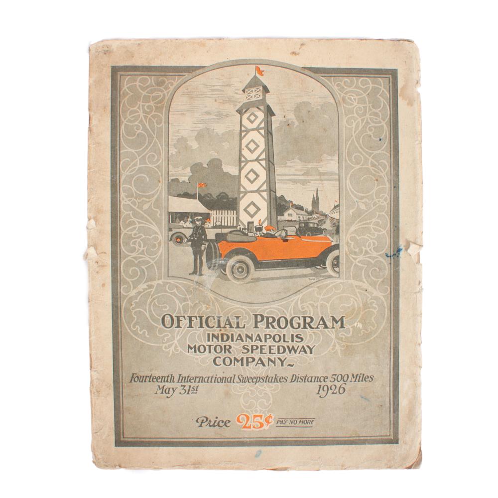 Appraisal: INDIANAPOLIS RACE PROGRAM H X W Indianapolis Race Program Indianapolis