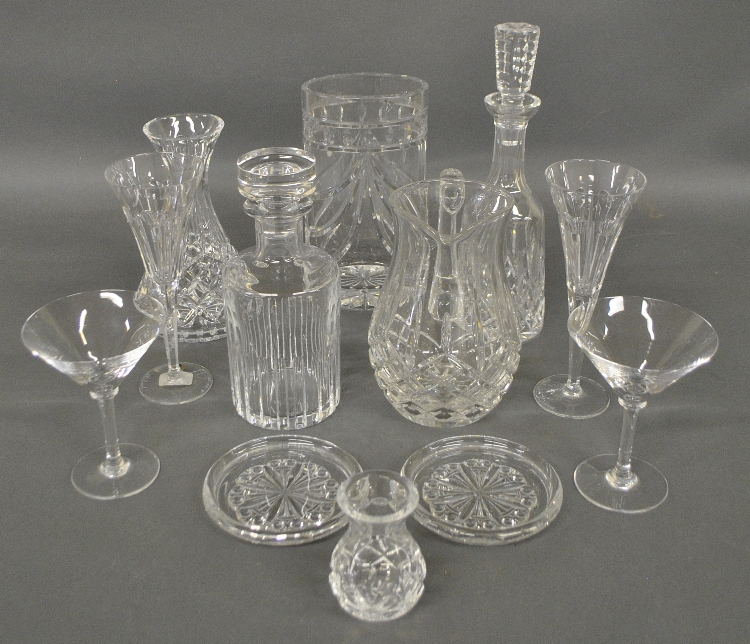 Appraisal: - Eleven pieces of Baccarat and Waterford crystal tableware Tallest