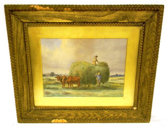 Appraisal: D F Wentworth American - Bringing in the Hay watercolor