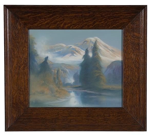 Appraisal: ROOKWOOD VELLUM LANDSCAPE PLAQUE BY ROTHENBUSCH A Rookwood vellum landscape