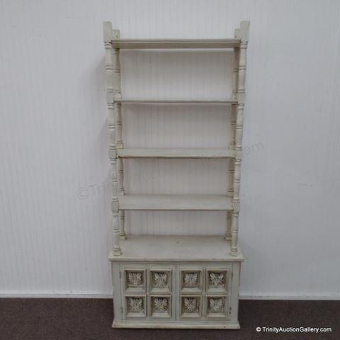 Appraisal: Vintage Shabby Chic Display Bookshelf Unit Estate storage barn and