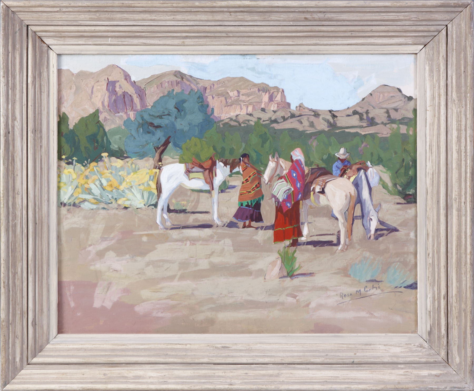 Appraisal: Rosa M Curtis - Horse riders scene Sgn Rosa M