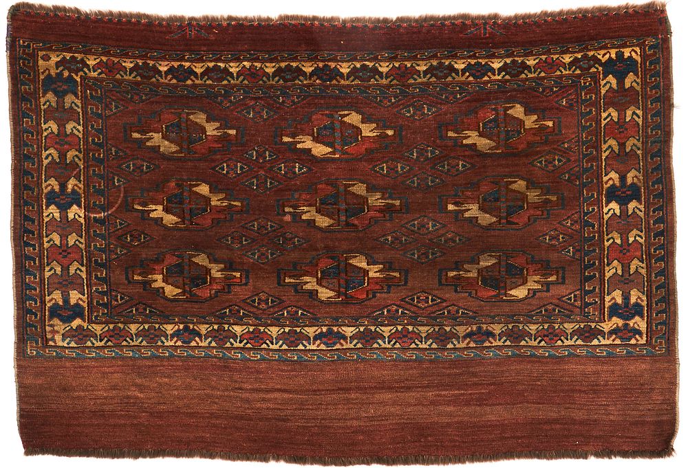 Appraisal: Small Turkish Tekke Rug Carpet Small Turkish rug with a