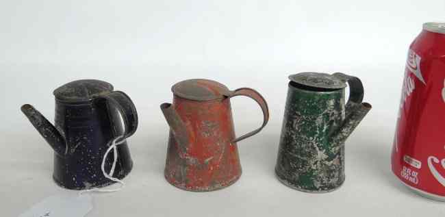 Appraisal: Lot three th c child's size teapots '' Ht each