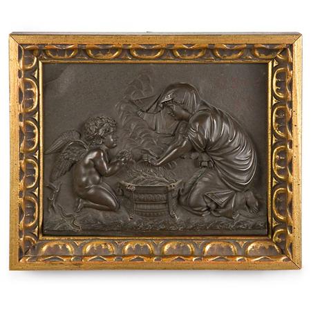 Appraisal: Framed Italian Neoclassical Style Bronze Plaque Estimate -