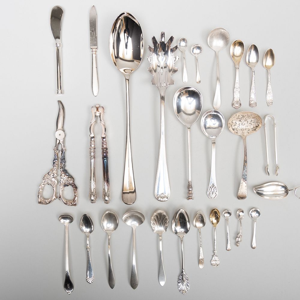 Appraisal: Assembled American Silver Flatware Service Variously marked Comprising Three coin