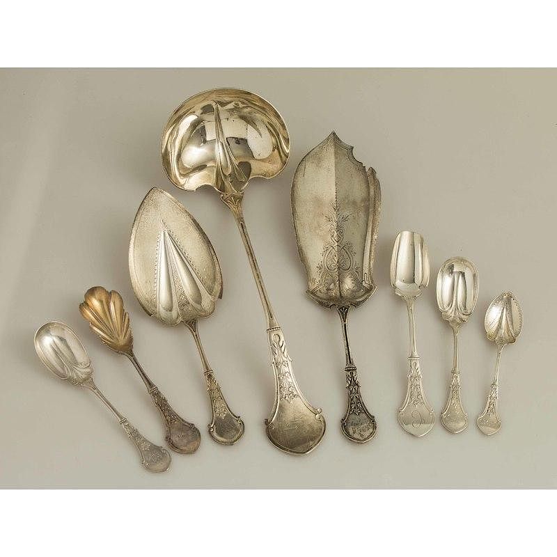 Appraisal: Silver Serving Pieces Alameda Pattern Eight silver serving pieces Alameda