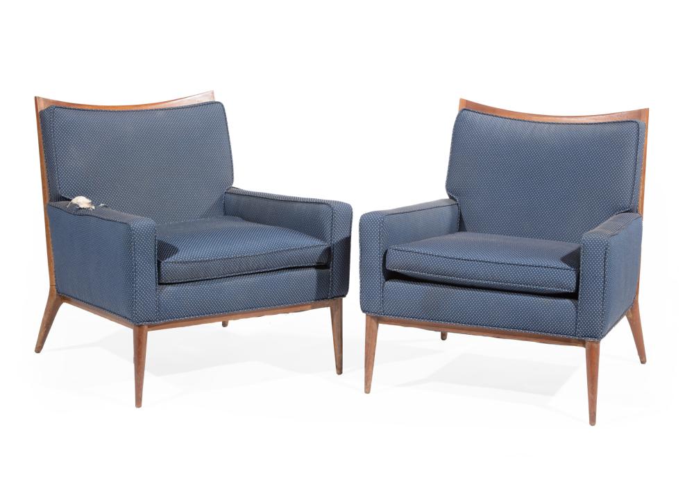 Appraisal: Pair of Paul McCobb for Directional Club Chairs model mahogany