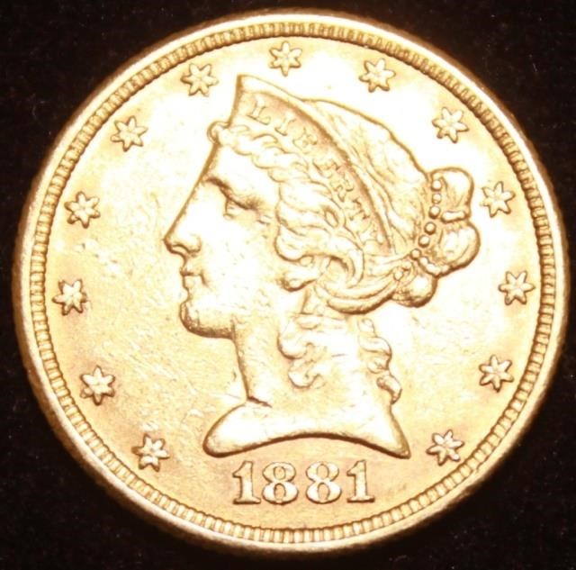 Appraisal: U S FIVE DOLLAR GOLD PIECE IN EXTRA FINECONDITION GRAMS