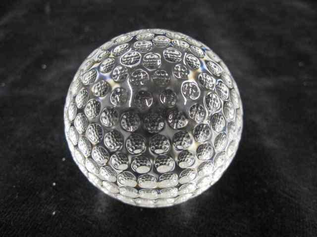 Appraisal: Waterford Crystal Figural Golf Ball Paperweight '' signed excellent