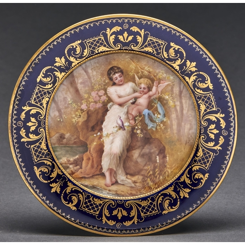 Appraisal: A Vienna style plate c painted by Hauser signed with